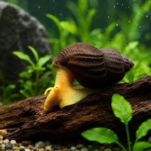 Yellow Rabbit Sulawesi Snail (genus Tylomelania)