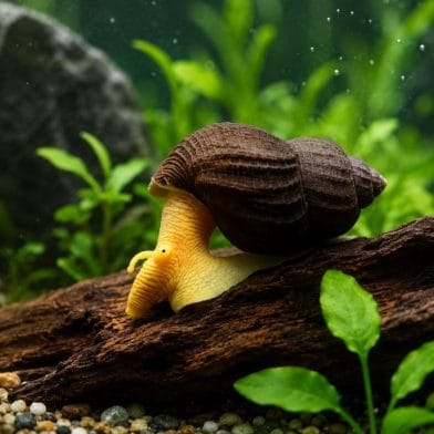Yellow Rabbit Sulawesi Snail (genus Tylomelania)