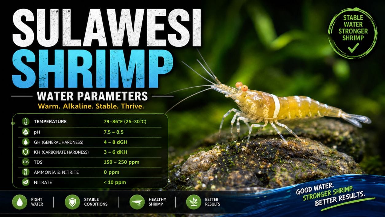 Sulawesi shrimp care parameters