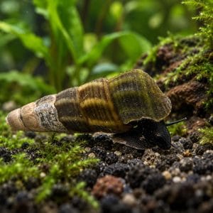 Black Tominanga Rabbit Snail (Tylomelania sp.)