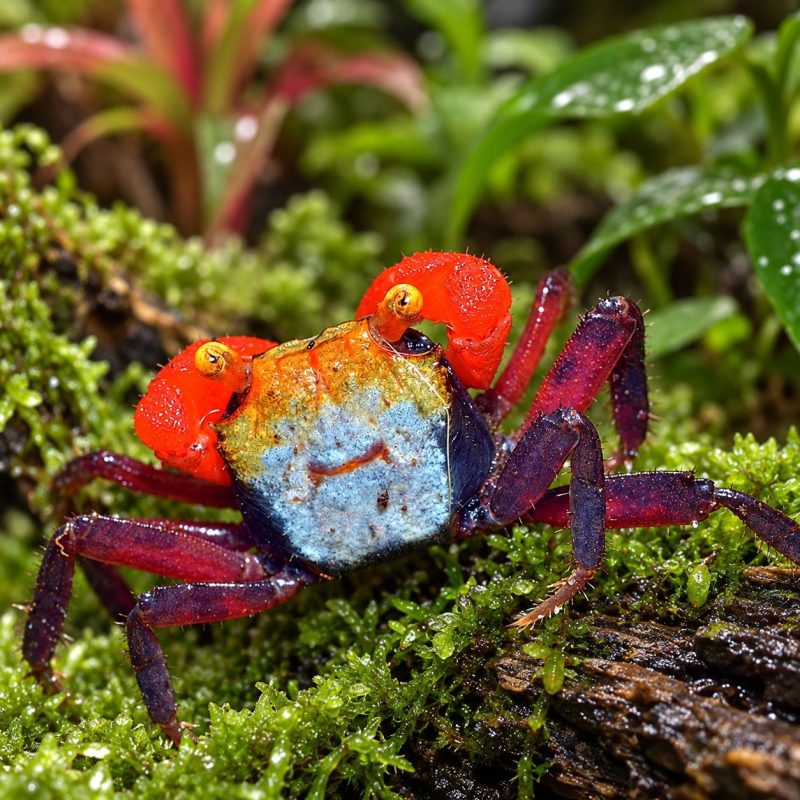 Male Rainbow Vampire Crab Rainbow Vampire Crab (Geosesarma rouxi)