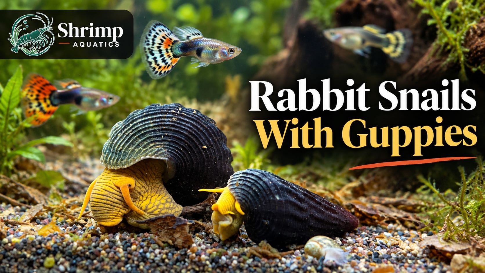 Rabbit Snails With Guppies