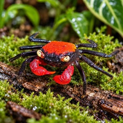 Red devil vampire crab